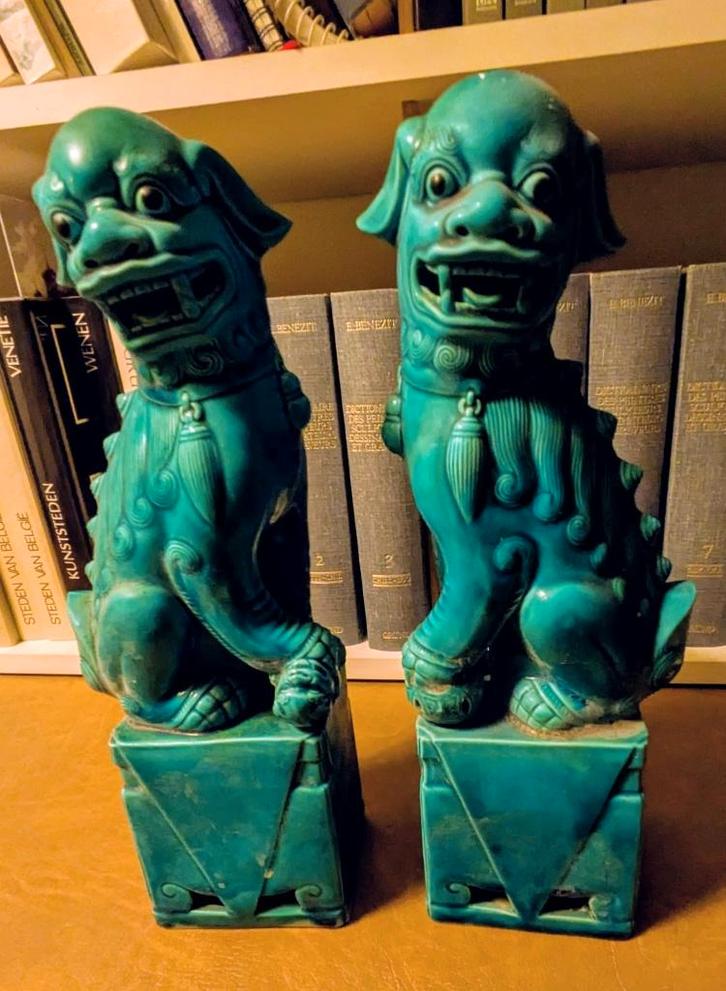 Chinese Fu dogs of tempel leeuwen, Collections, Statues & Figurines, Utilisé, Religion, Enlèvement ou Envoi