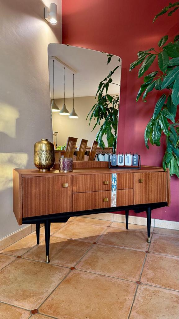 Buffet Mid-Century Modern, Maison & Meubles, Armoires | Buffets, Comme neuf, 150 à 200 cm, 100 à 150 cm, 25 à 50 cm, Avec tiroir(s)