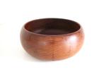 Vintage houten teak schaal, Gebruikt, Schaal, Rond, Ophalen of Verzenden
