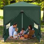 Sterke Easy-Up Familie Vouwtent 2x2m Gehard Staal.Groen, Caravans en Kamperen, Ophalen of Verzenden, Nieuw