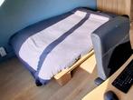 Bed (zonder matras) + lattenbodem, Huis en Inrichting, Slaapkamer | Bedden, Ophalen, Gebruikt, Bruin, 140 cm