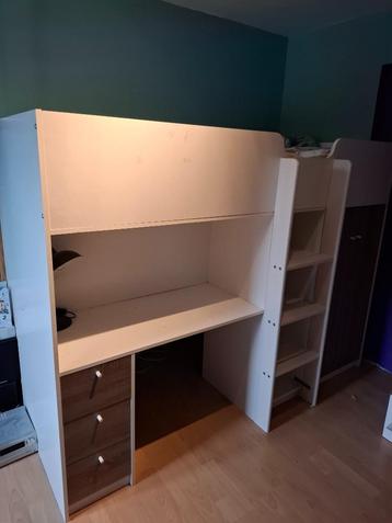 Lit surélevé avec bureau, Enlèvement, Utilisé, Autres types