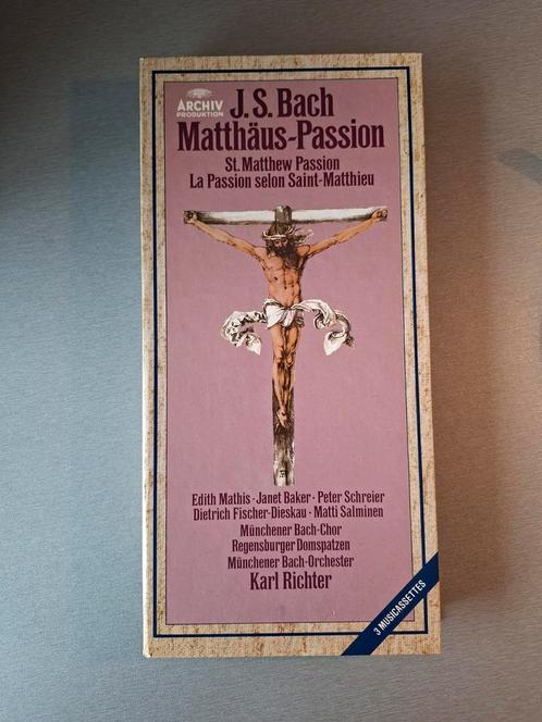 3 audiocassettes in Long Box. J.S. Bach. Matthaus-Passion., Cd's en Dvd's, Cassettebandjes, Zo goed als nieuw, Ophalen of Verzenden