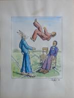 LUC PIRON / LOT VAN 4 STUKS / ORIGINEEL WERK / 40x30cm SIG, Enlèvement ou Envoi