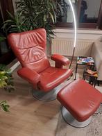 Lederen relaxzetel, kleur bordeauxrood, Huis en Inrichting, Ophalen, Rood