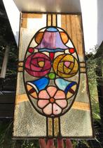 Antiek glas in lood _  glasraam, Antiek en Kunst, Ophalen