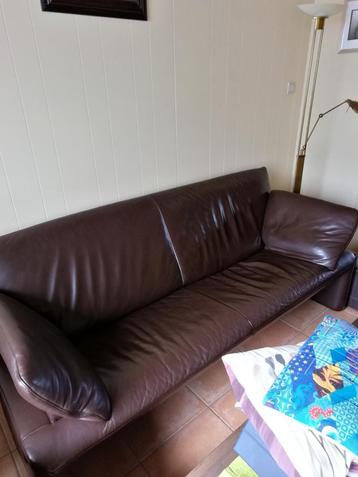 Lederen 3 zits plus fauteuil  merk   Jori  Linea donkerbruin beschikbaar voor biedingen