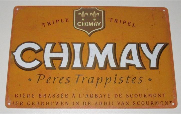 CHIMAY BIER : Metalen Bord Chimay Trappistenbier, Verzamelen, Biermerken, Nieuw, Reclamebord, Plaat of Schild, Overige merken
