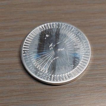 Zilver 1 oz Kangaroo 999 munt met melkzweem, voor omsmelting beschikbaar voor biedingen