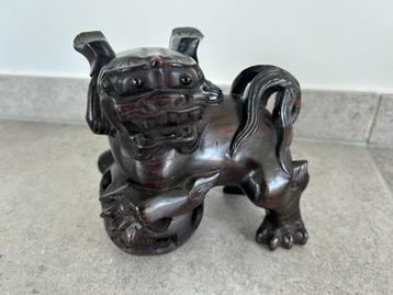 ! Unique ! Japanese Foo Dog - Antique - Wood - Original beschikbaar voor biedingen