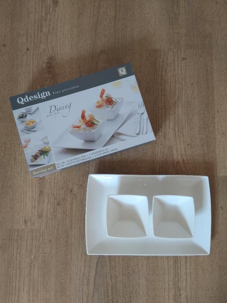 Serviesset - Qdesign, wit porselein, Huis en Inrichting, Keuken | Servies, Nieuw, Bord(en), Porselein, Ophalen