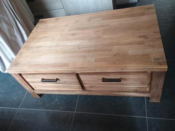 Houten salontafel met 4 schuiven, Huis en Inrichting, Tafels | Salontafels, Ophalen