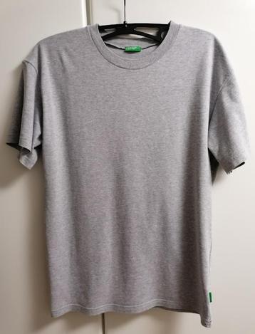 Lichtgrijze effen T-shirt van Benetton, 164 beschikbaar voor biedingen