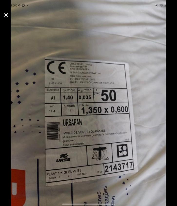 isolatie  verschillende diktes NIEUW!!, Doe-het-zelf en Bouw, Isolatie en Afdichting, Ophalen of Verzenden