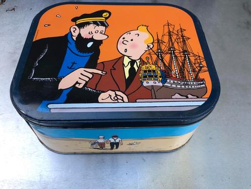 Vintage koekjestrommel Kuifje - Tintin, Verzamelen, Blikken, Gebruikt, Overige, Overige merken, Ophalen of Verzenden