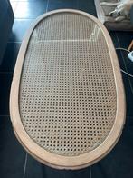 Vintage webbing salontafel, Tuin en Terras, Tuintafels, Ophalen, Zo goed als nieuw, Ovaal, Hout