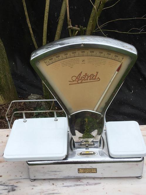 antieke Chrome Antwerpse Astrid weegschaal !!!, Elektronische apparatuur, Weegschalen, Gebruikt, Ophalen