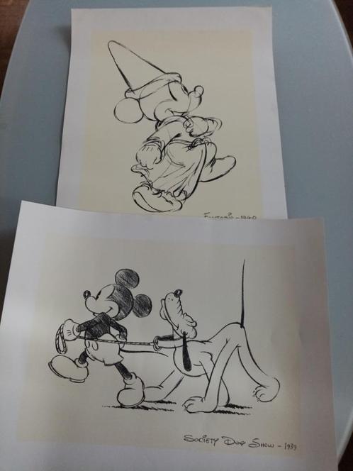 Lithografieën Mickey Mouse van Art group Limited London, jar, Verzamelen, Disney, Zo goed als nieuw, Plaatje of Poster, Mickey Mouse