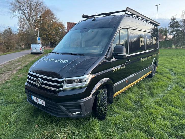 Vw crafter 177pk, Auto's, Bestelwagens en Lichte vracht, Bedrijf, Trekhaak, Volkswagen, Diesel, Euro 6, Automaat, Zwart, Grijs
