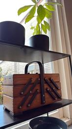 Vintage houten naaidoos / harmonica naaikoffer, Antiek en Kunst, Ophalen