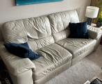 Beige leder salon, Huis en Inrichting, Ophalen, Gebruikt, Leer