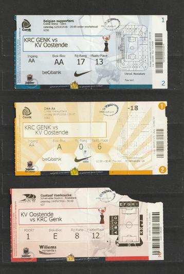 Racing Genk - KV Oostende : 6 tickets différents ('16-'23)