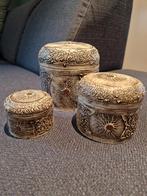 3 houten in elkaar passende potjes met deksels uit Bali, Ophalen of Verzenden