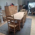 Antieke vol eiken tafel en 8 stoelen, Ophalen