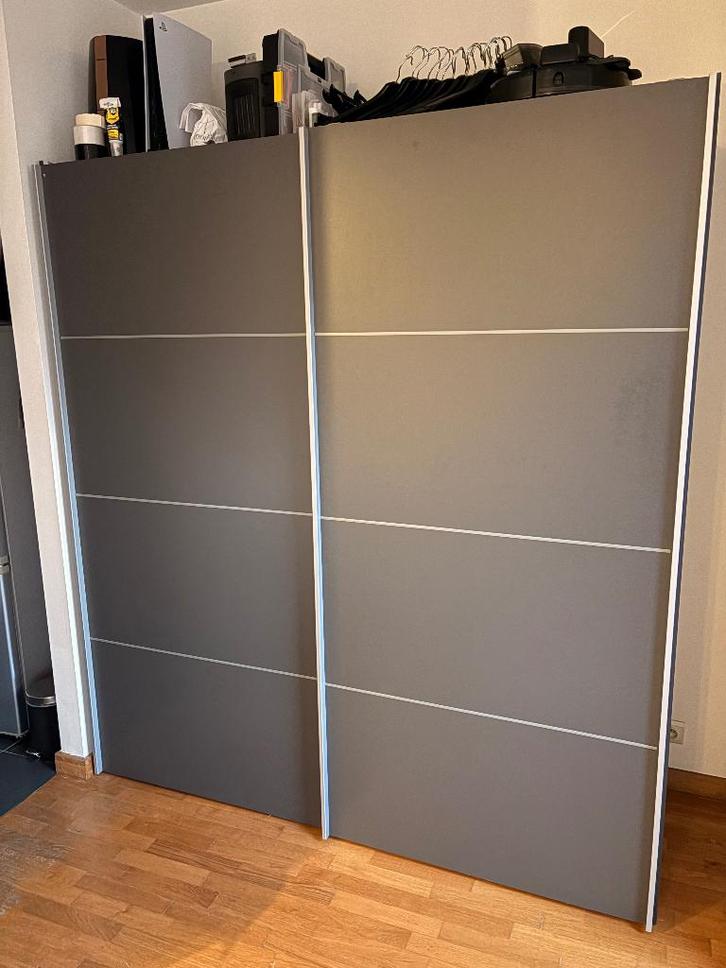 Kledingkast wardrobe Anthraciet, Huis en Inrichting, Kasten | Kleerkasten, Gebruikt, 200 cm of meer, 150 tot 200 cm, 50 tot 75 cm