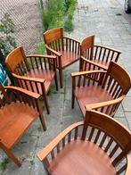 Stoelen 6 stuks koloniale stijl vol hout ,  quasi nieuwstaat, Ophalen of Verzenden, Hout