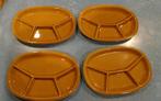 fondue borden vintage, Ophalen of Verzenden, Gebruikt, Effen, Bord(en)