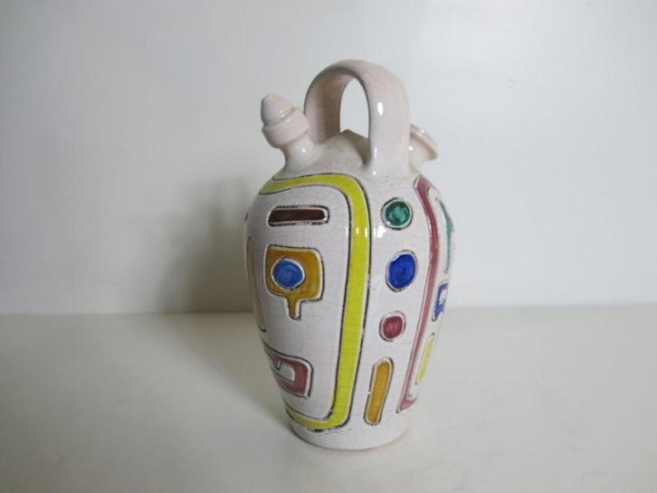 Kleurrijke keramische schenkkan stijl van Giovanni De Simone, Antiek en Kunst, Antiek | Keramiek en Aardewerk, Ophalen of Verzenden