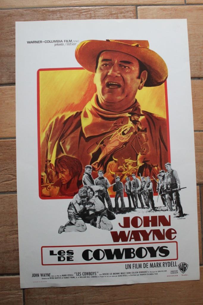 filmaffiche John Wayne The Cowboys 1972 filmposter, Verzamelen, Posters, Zo goed als nieuw, Film en Tv, A1 t/m A3, Rechthoekig Staand