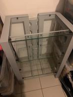 Hifi-meubel glas/staal, Audio, Tv en Foto, Overige Audio, Tv en Foto, Ophalen, Zo goed als nieuw