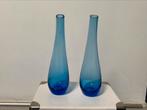 vaas - vintage handgeblazen knopvaas - ikea, Huis en Inrichting, Minder dan 50 cm, Nieuw, Glas, Blauw