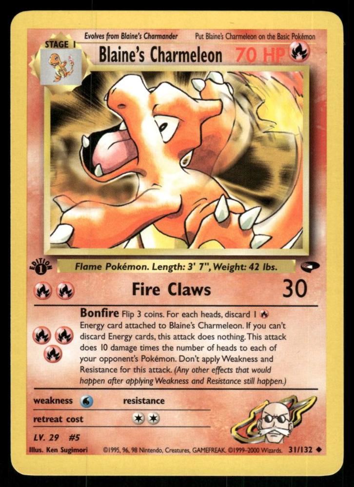 Blaine's Charmeleon 31/132 - Gym Challenge (1st edition), Hobby en Vrije tijd, Verzamelkaartspellen | Pokémon, Gebruikt, Verzenden