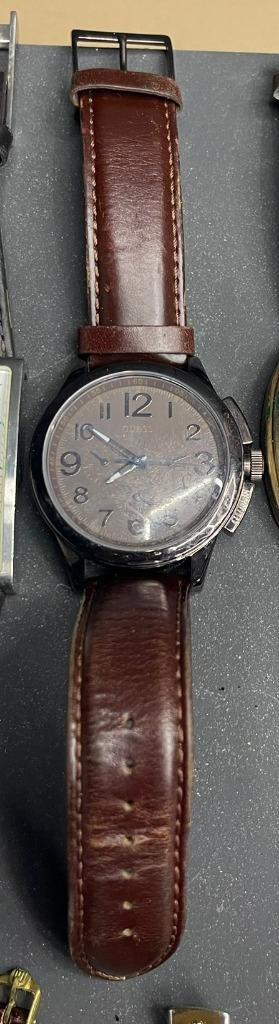 Guess herenhorloge - vintage rond model, Handtassen en Accessoires, Horloges | Heren, Gebruikt, Leer, Ophalen of Verzenden