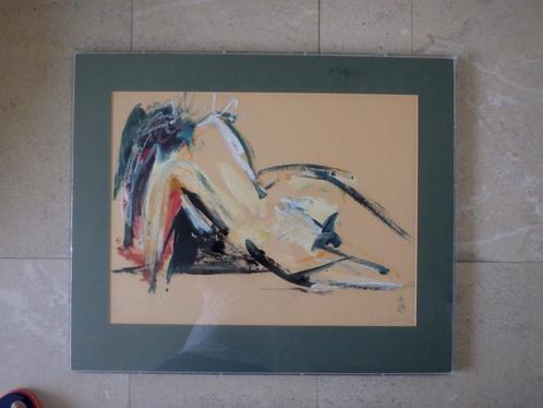 beschaafd naakt ca. 1980-1990 - (Hetty) v.d. Linden. (1946), Antiek en Kunst, Kunst | Schilderijen | Klassiek, Ophalen of Verzenden