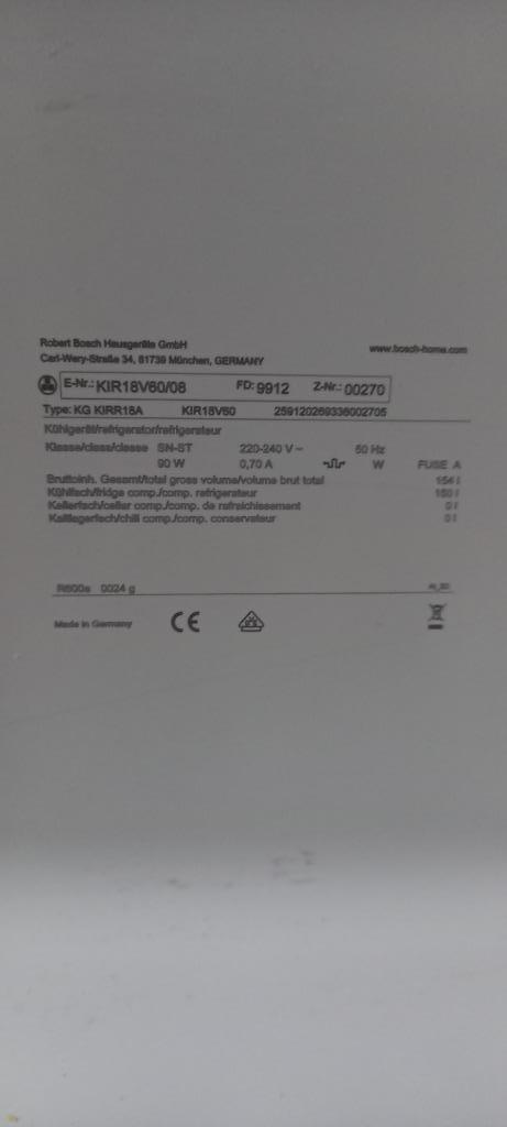 koelkast inbouw bosch KIR18V60, Elektronische apparatuur, Koelkasten en IJskasten, Gebruikt, Zonder vriesvak, 100 tot 150 liter