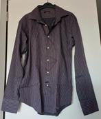 bruin hemd met blauw-wit en grijze lijnen, Kleding | Heren, Overhemden, Bruin, Ophalen of Verzenden, Gedragen, Halswijdte 41/42 (L)