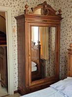 Antieke houten kleerkast met spiegeldeur, Huis en Inrichting, Kasten | Kleerkasten, Ophalen, Gebruikt
