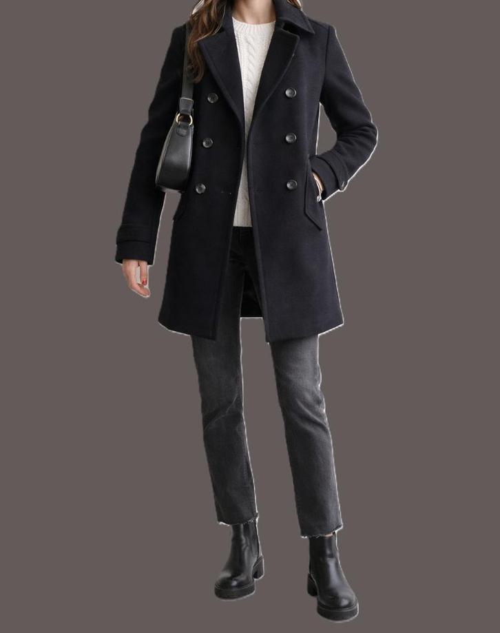 Massimo Dutti wollen jas maat 38/40, Kleding | Dames, Jassen | Winter, Zo goed als nieuw, Maat 38/40 (M), Zwart, Ophalen of Verzenden