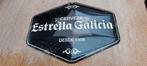 Zeldzaam emaillebord Estrella Galicia (Spaans bier) zwart, Verzamelen, Biermerken, Overige merken, Reclamebord, Plaat of Schild