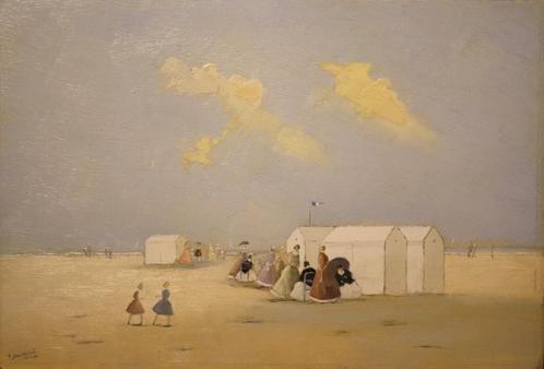Strandzicht van Victor Doumont, Antiek en Kunst, Kunst | Schilderijen | Klassiek, Verzenden