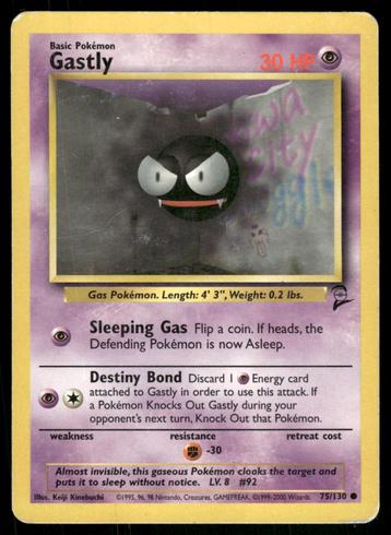 Gastly 75/130 - Base Set 2 (Good) beschikbaar voor biedingen