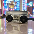 Vintage metallic boombox / ghettoblaster radio SHARP GF6161, Audio, Tv en Foto, Radio's, Ophalen of Verzenden, Gebruikt, Radio