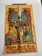 vintage lithografieposter Carnaval des Gilles de Binche, Antiek en Kunst, Kunst | Litho's en Zeefdrukken, Ophalen of Verzenden