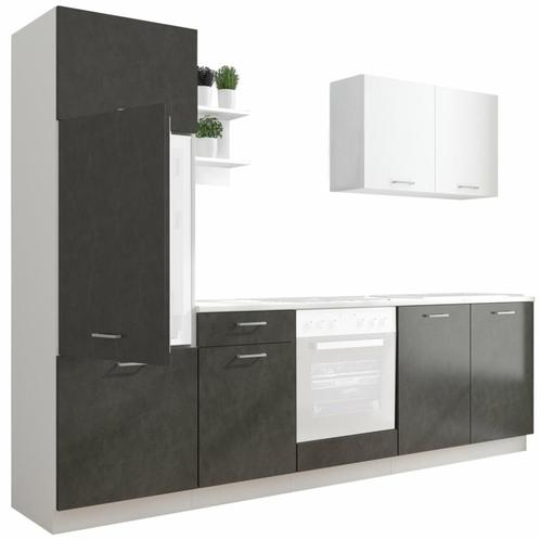 SUPER DEAL! Keukenblok AROSA (antraciet) 270 cm + WERKBLAD, Maison & Meubles, Cuisine | Cuisines complètes, Neuf, Cuisine à paroi simple