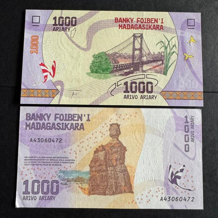 Madagascar - 1 000 ariary 2017 - P 100 - UNC - 1034 (18), Timbres & Monnaies, Billets de banque | Afrique, Billets en vrac, Autres pays