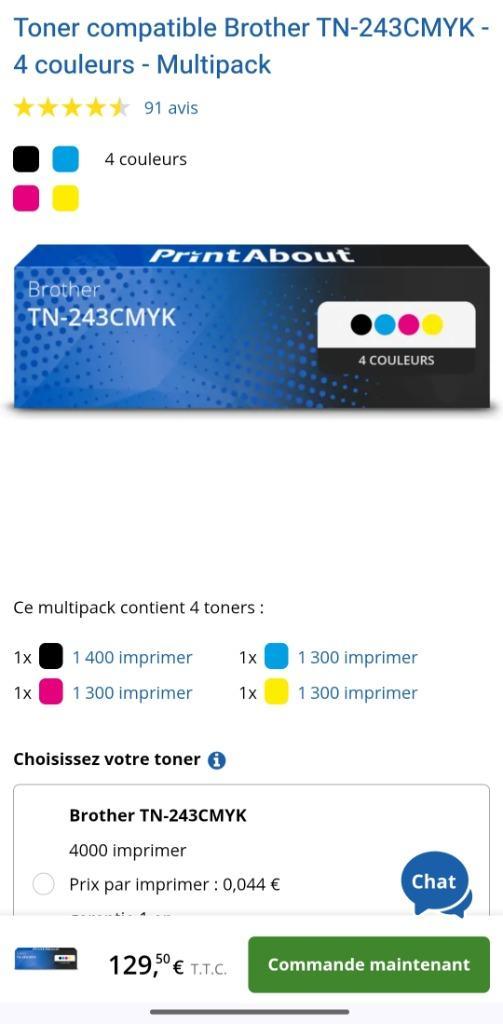 Brother TN-243CMYK-compatibele toner - 4 kleuren - Multipack, Computers en Software, Printerbenodigdheden, Nieuw, Toner, Ophalen of Verzenden